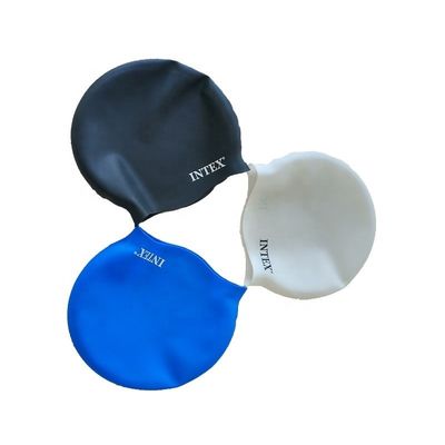 Cutting Service Black Silicone Rubber Soft Printing Swim Cap with Customization